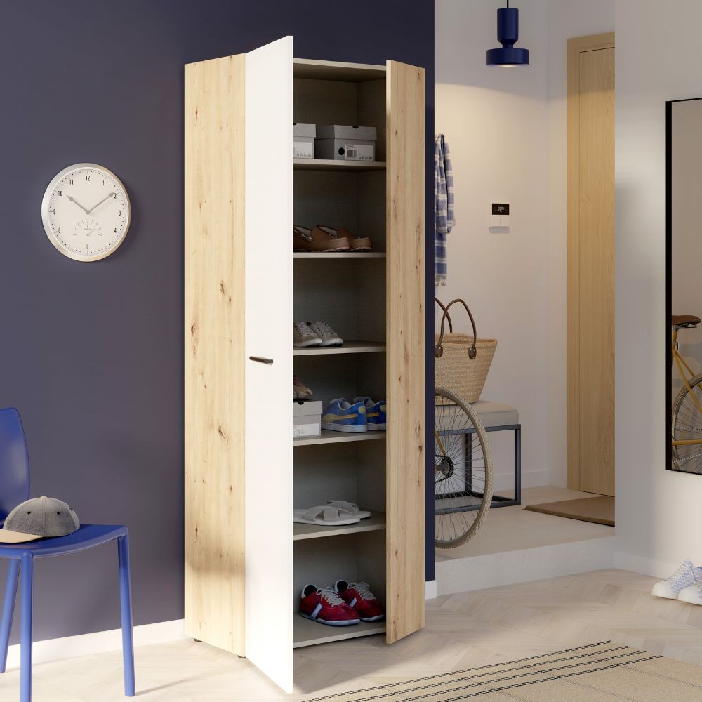 EGO ARREDO Armadio Multiuso Teodoro 2 Ante Con Ripiani  E 1 Anta