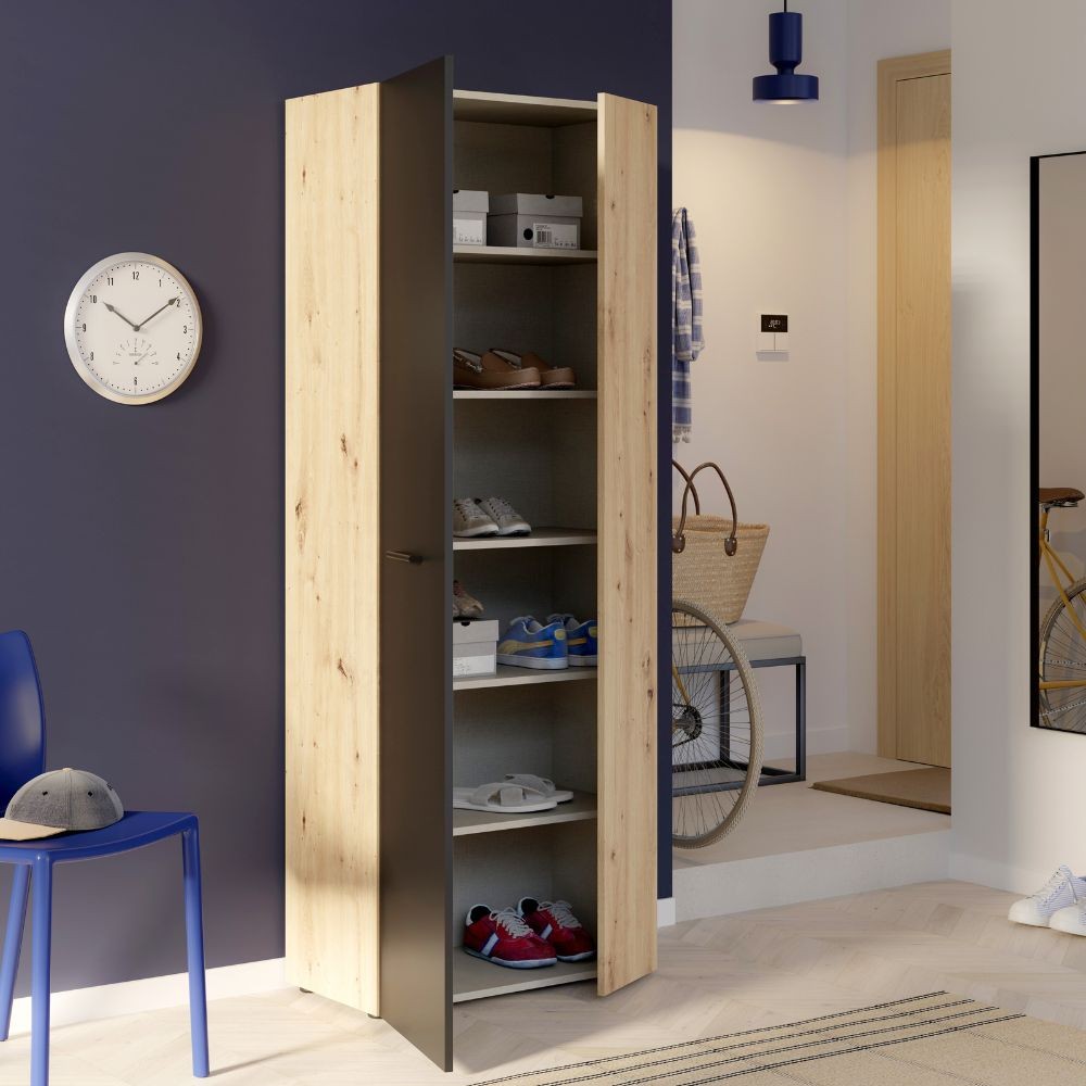 EGO ARREDO Armadio Multiuso Teodoro 2 Ante Con Ripiani  E 1 Anta