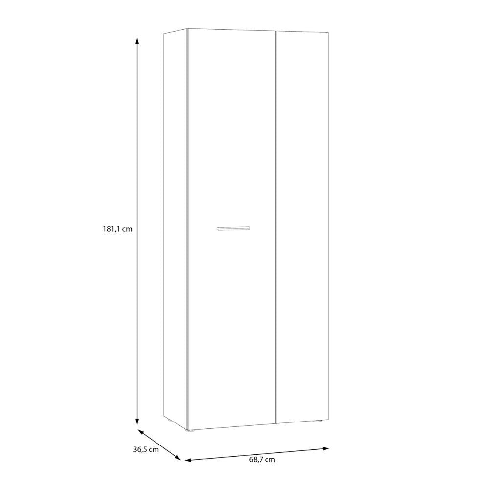 EGO ARREDO Armadio Multiuso Teodoro 2 Ante Con Ripiani  E 1 Anta