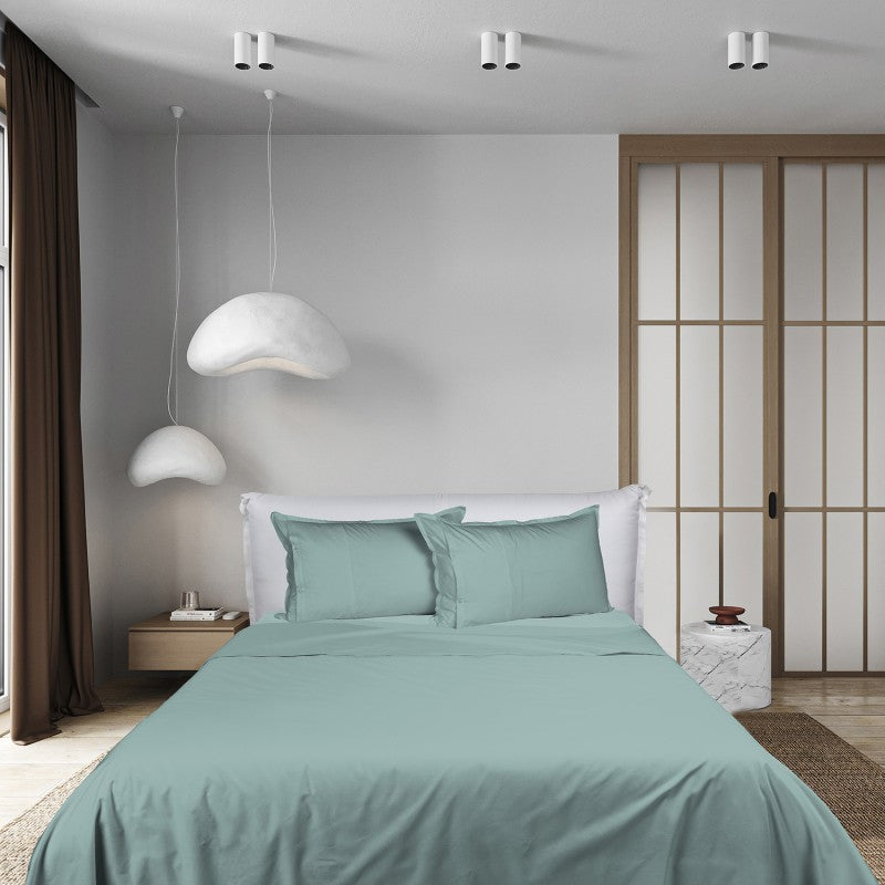 UNO DESIGN Completo Lenzuola Matrimoniale/Singolo in Puro Cotone Garment Washed_No-Stiro