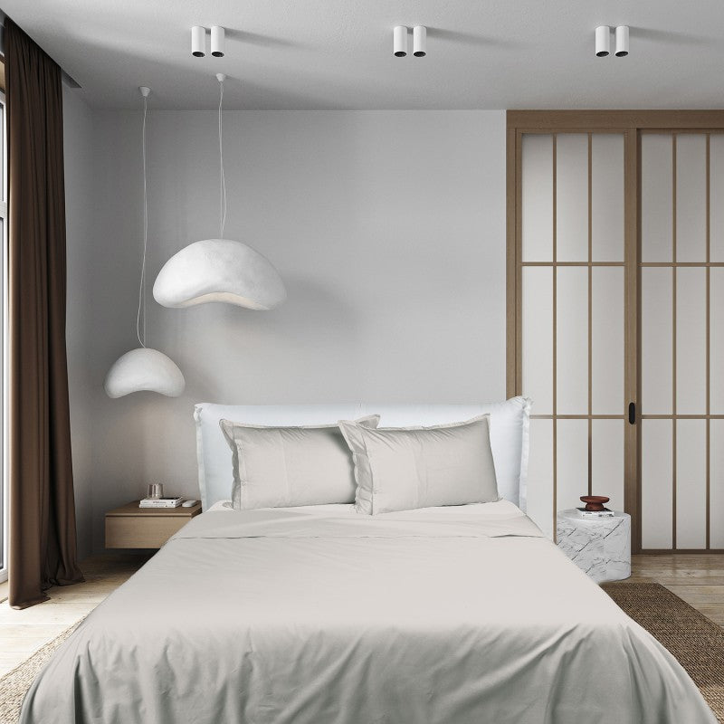 UNO DESIGN Completo Lenzuola Matrimoniale/Singolo in Puro Cotone Garment Washed_No-Stiro