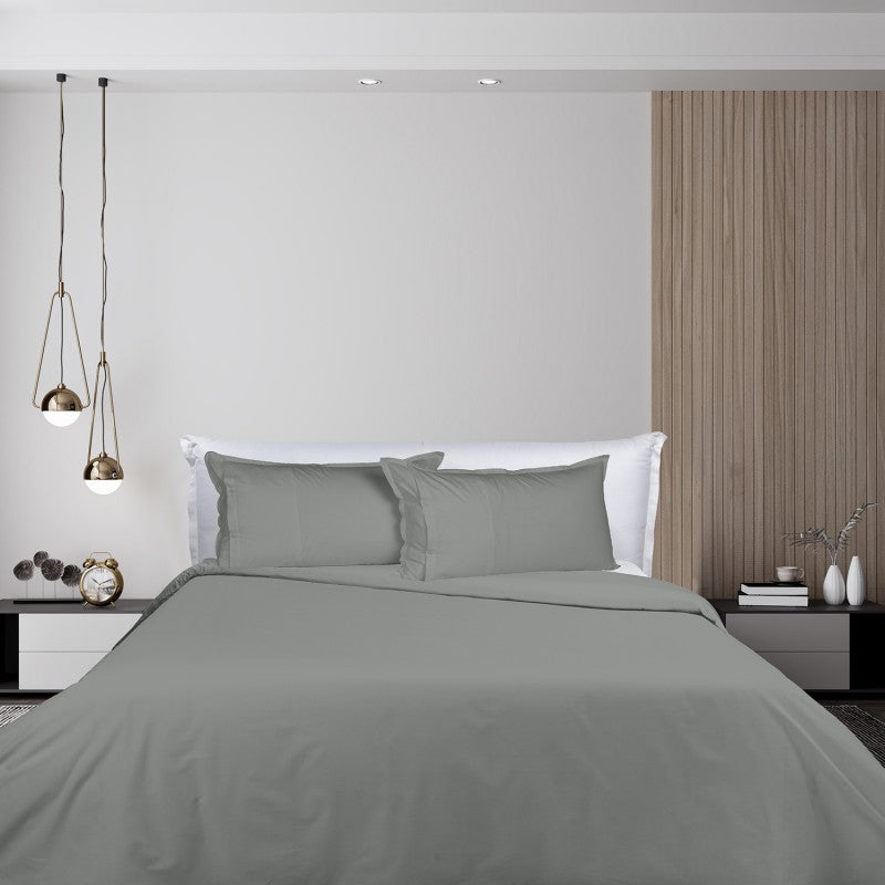 UNO DESIGN Sacco Copripiumino Matrimoniale/Singolo in Puro Cotone Garment Washed_No-Stiro