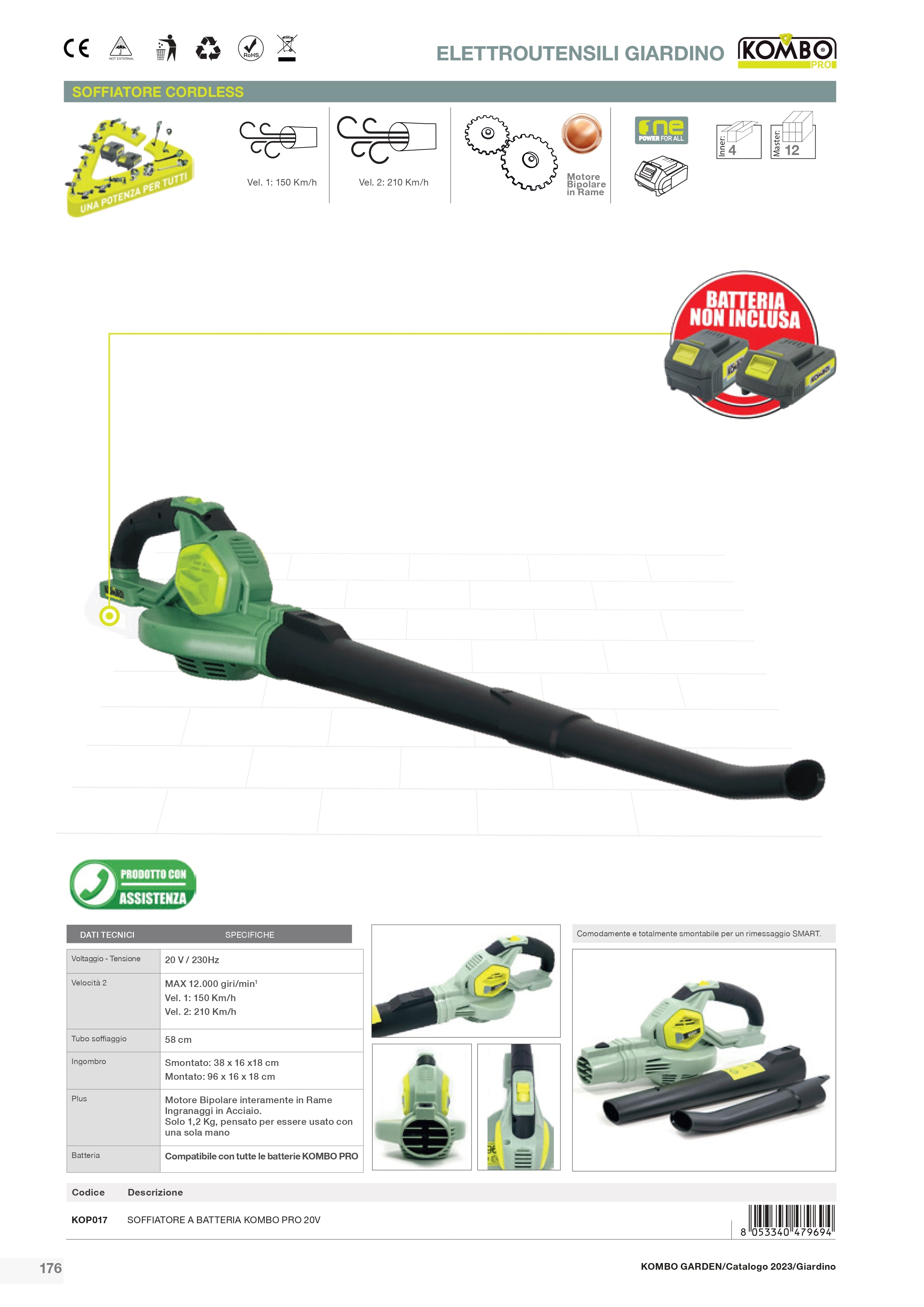 KOMBO PRO Soffiatore cordless 20V