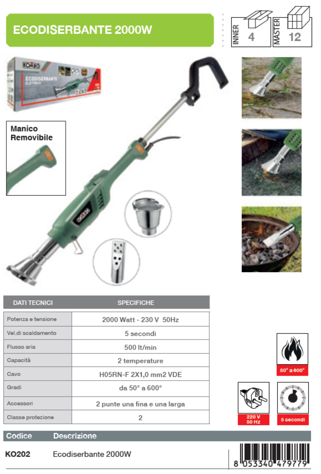 KOMBO Ecodiserbante termico 2000W