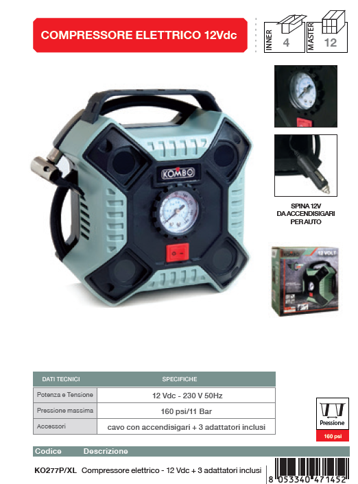KOMBO Compressore elettrico 12V