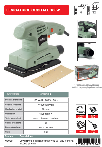 KOMBO Levigatrice orbitale 135W