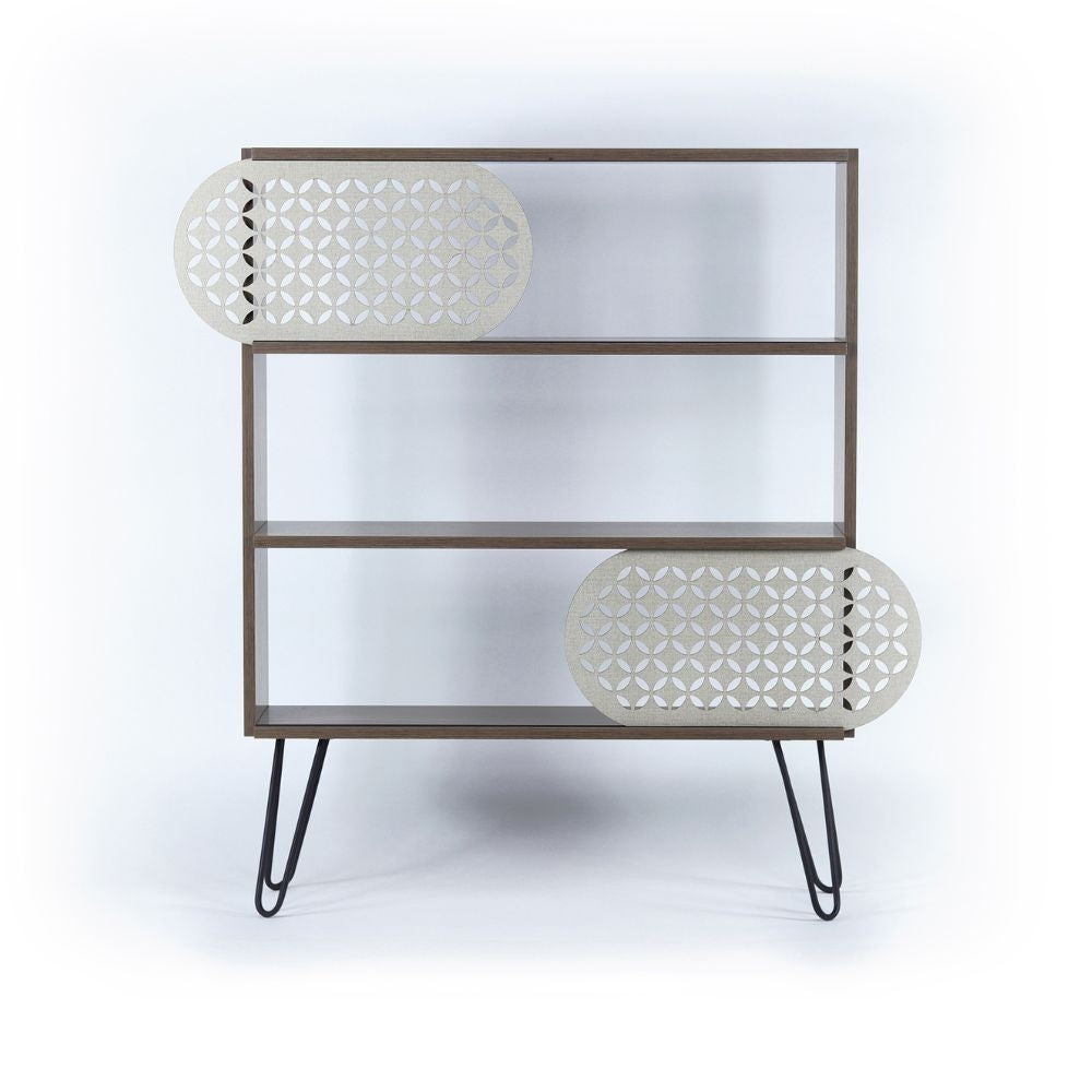 EGO ARREDO Libreria 3 Ripiani Illia Noce Nero 94x25x117