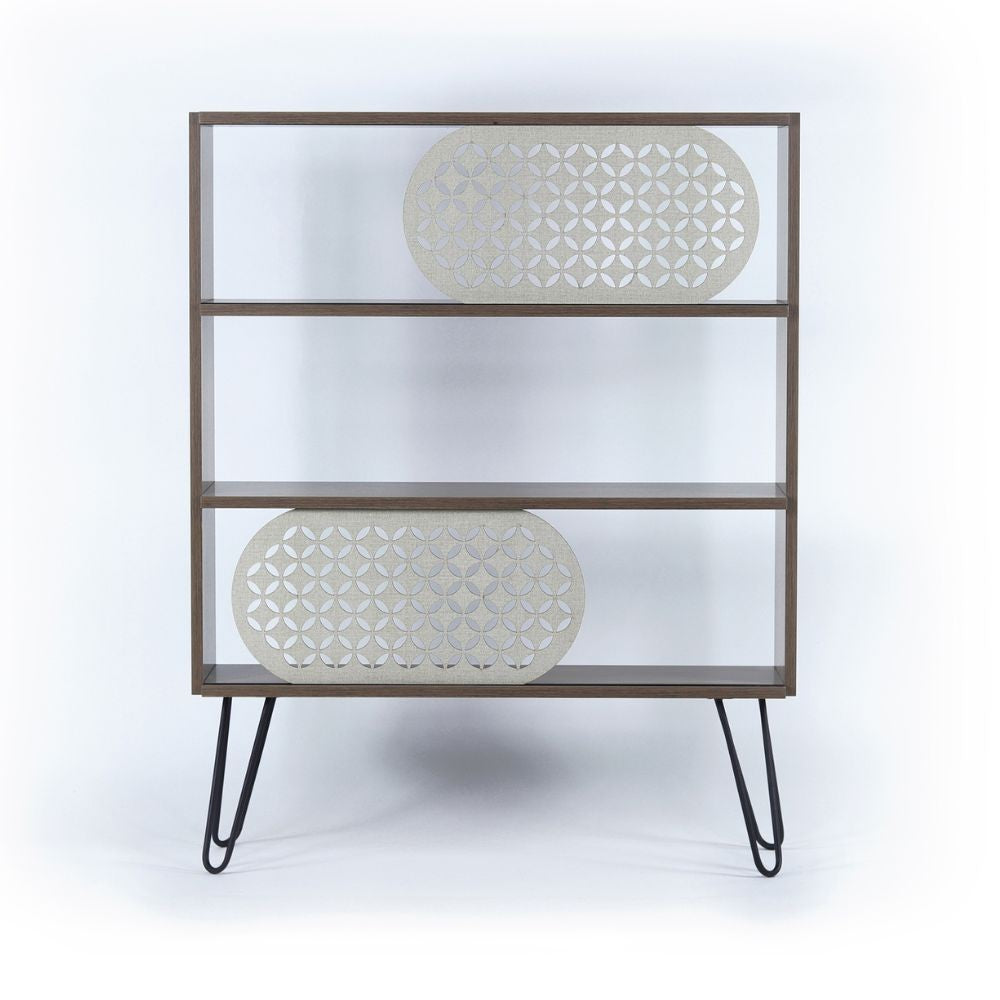 EGO ARREDO Libreria 3 Ripiani Illia Noce Nero 94x25x117