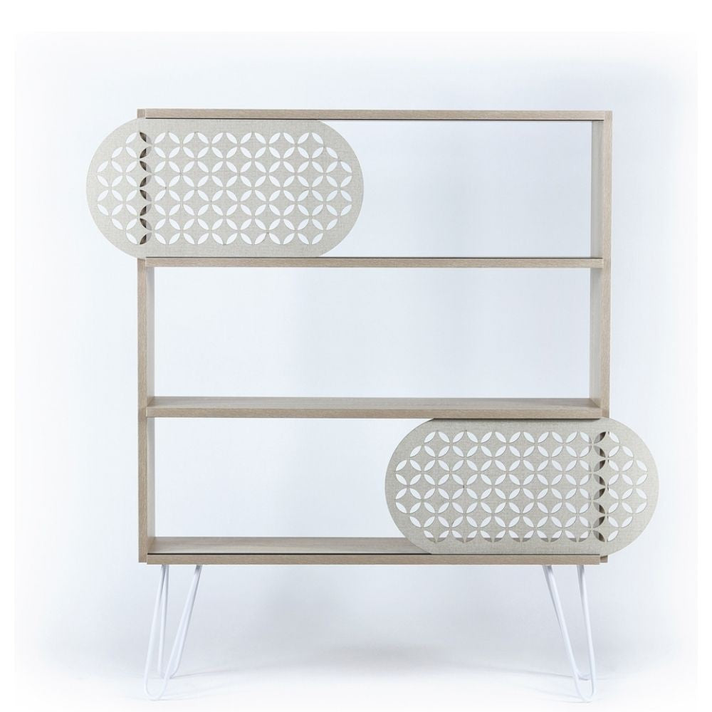 EGO ARREDO Libreria 3 Ripiani Illia Rovere Nero 94x25x117