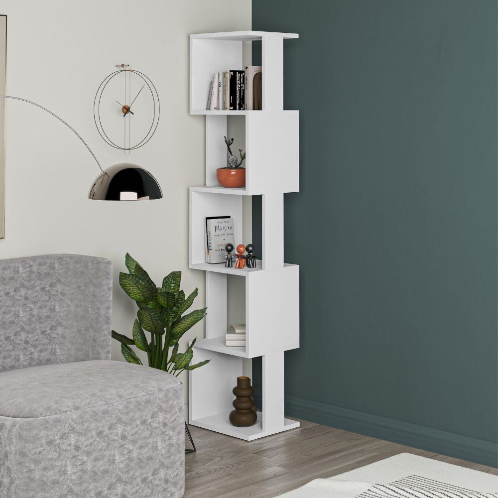 EGO ARREDO Libreria A Cubo Piri Colore Bianco H 161x30x35 Cm.