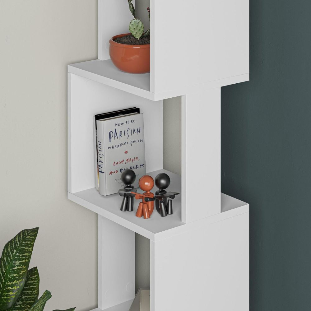 EGO ARREDO Libreria A Cubo Piri Colore Bianco H 161x30x35 Cm.
