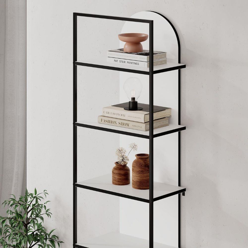 EGO ARREDO Libreria Archy 5 Ripiani In Colore Bianco