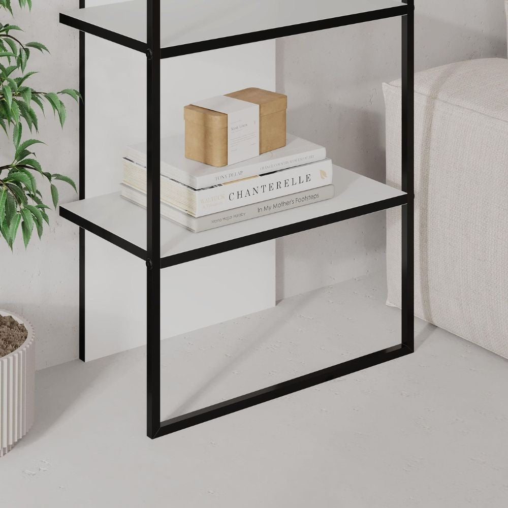 EGO ARREDO Libreria Archy 5 Ripiani In Colore Bianco