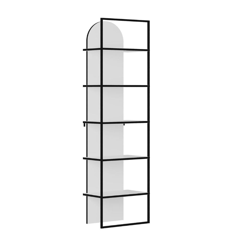 EGO ARREDO Libreria Archy 5 Ripiani In Colore Bianco