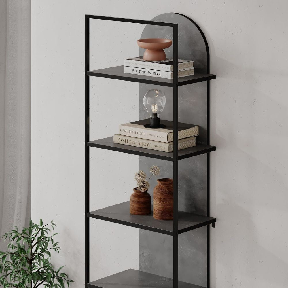EGO ARREDO Libreria Archy 5 Ripiani In Colore Retro Grey