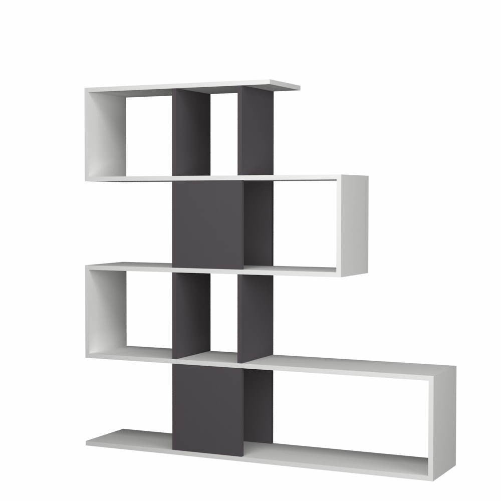 EGO ARREDO Libreria Bifacciale Aktif 145x145x29 Cm. Bianco Ghisa