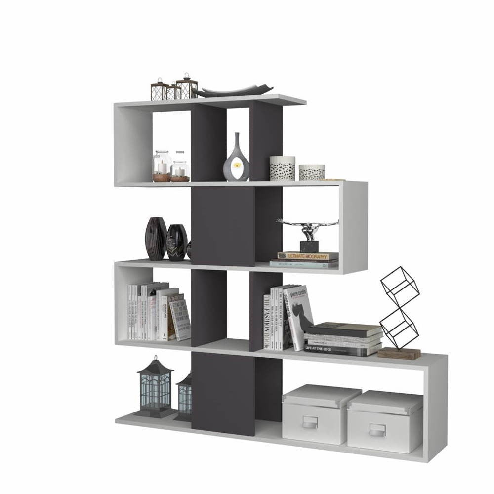 EGO ARREDO Libreria Bifacciale Aktif 145x145x29 Cm. Bianco Ghisa