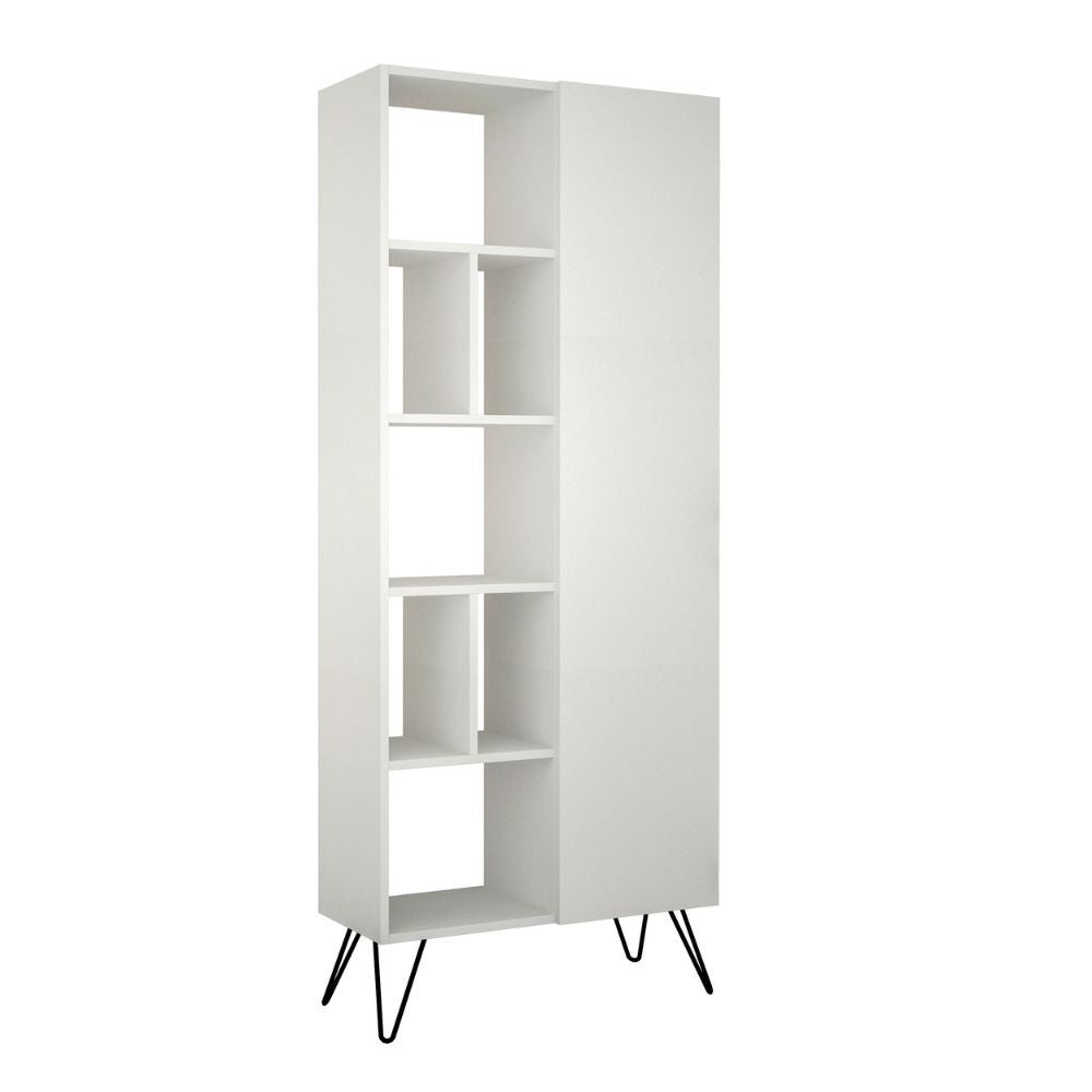 EGO ARREDO Libreria Con Anta Jedda Colore Bianco 80,6x191