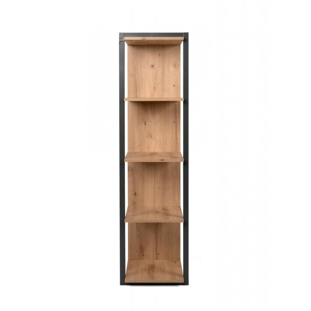 EGO ARREDO Libreria Denver 31 A Cubi Colore Rovere Quercia Con Profili Antracite