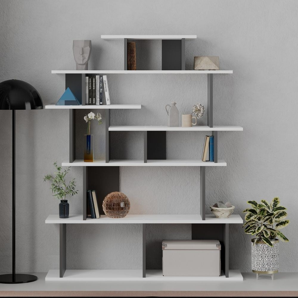 EGO ARREDO Libreria Design Apollon Bianco Antracite