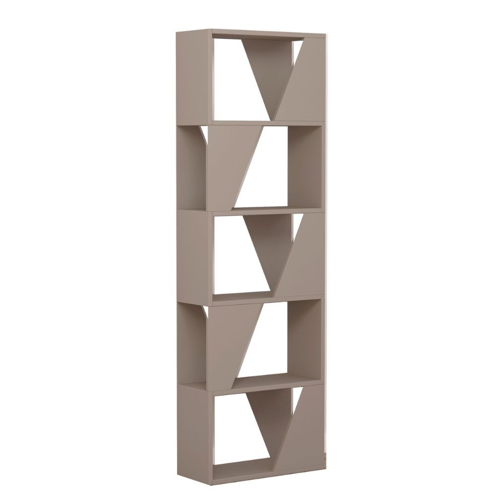 EGO ARREDO Libreria Frame Colore Light Mocha Con 5 Ripiani