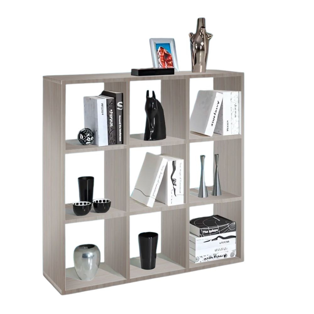 EGO ARREDO Libreria Hawai 9 Compartimenti Colore Olmo Perla