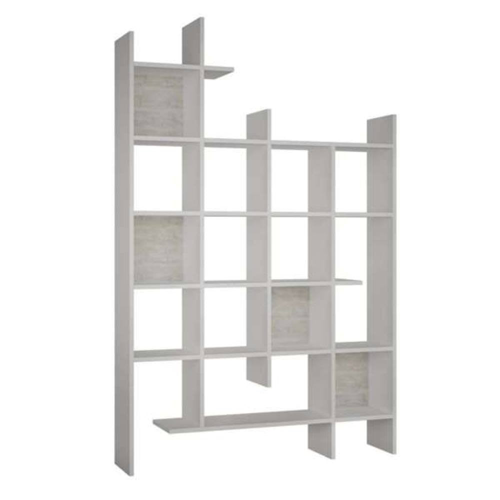 EGO ARREDO Libreria Manco Bianca 6 Ripiani 122x25.5x188H