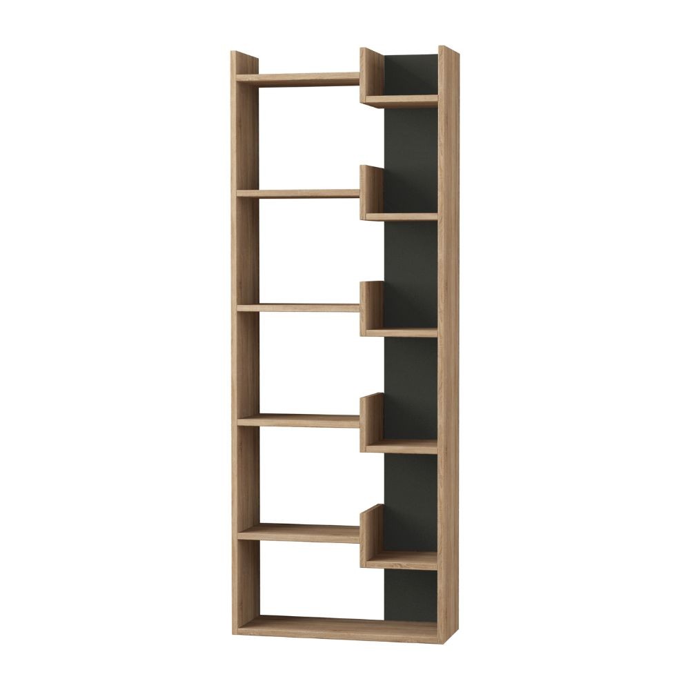 EGO ARREDO Libreria Oppa Colore Rovere E Antracite
