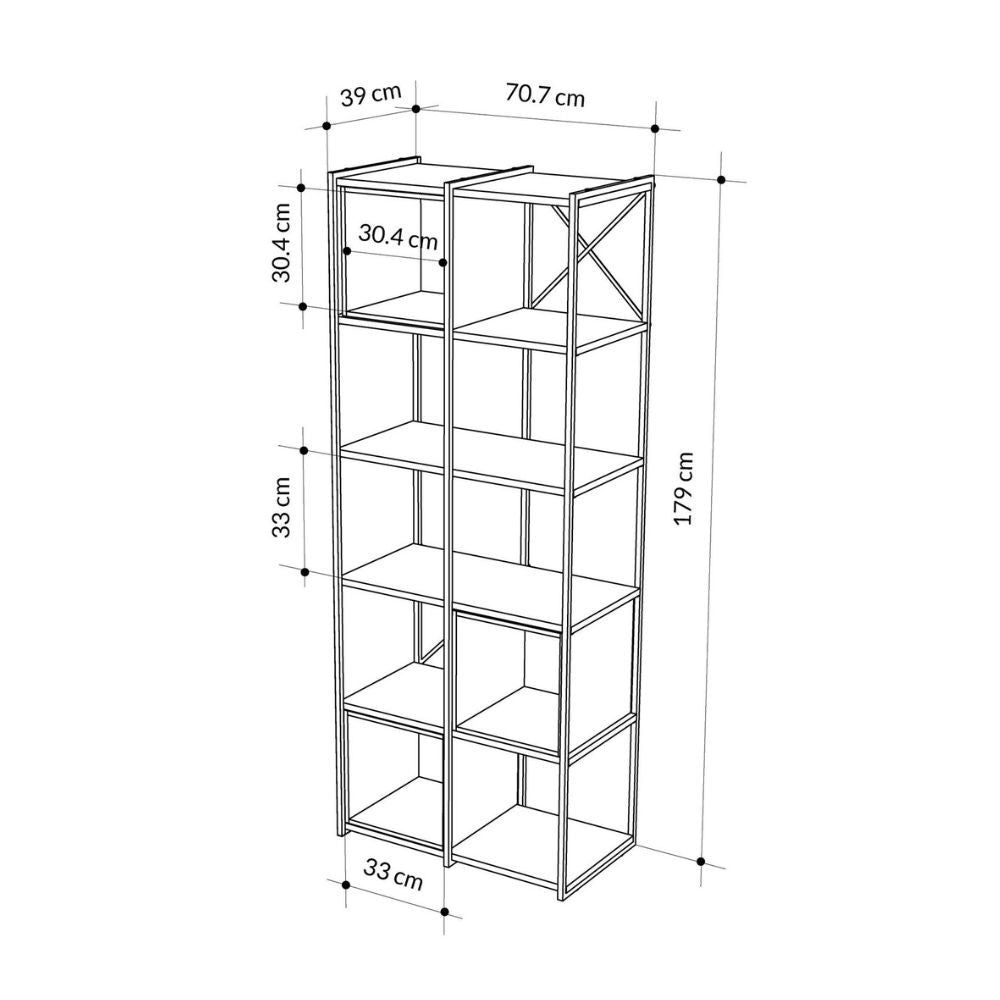 EGO ARREDO Libreria Vale Midi Con Struttura In Metallo Nero E Cubotti Cashmere