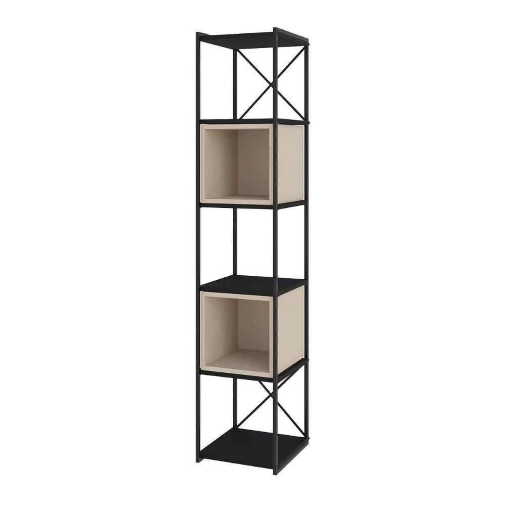 EGO ARREDO Libreria Vale Mini Con Struttura In Metallo Nero E Cubotti Cashmere