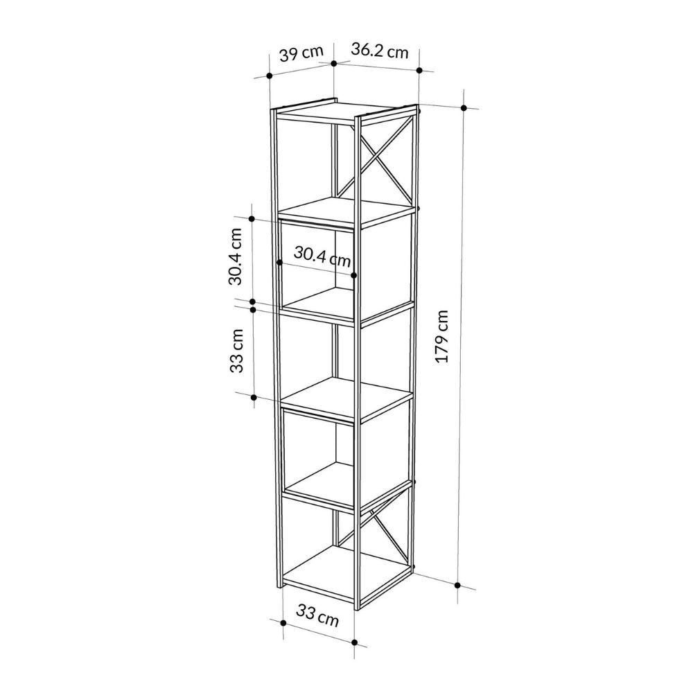 EGO ARREDO Libreria Vale Mini Con Struttura In Metallo Nero E Cubotti Cashmere