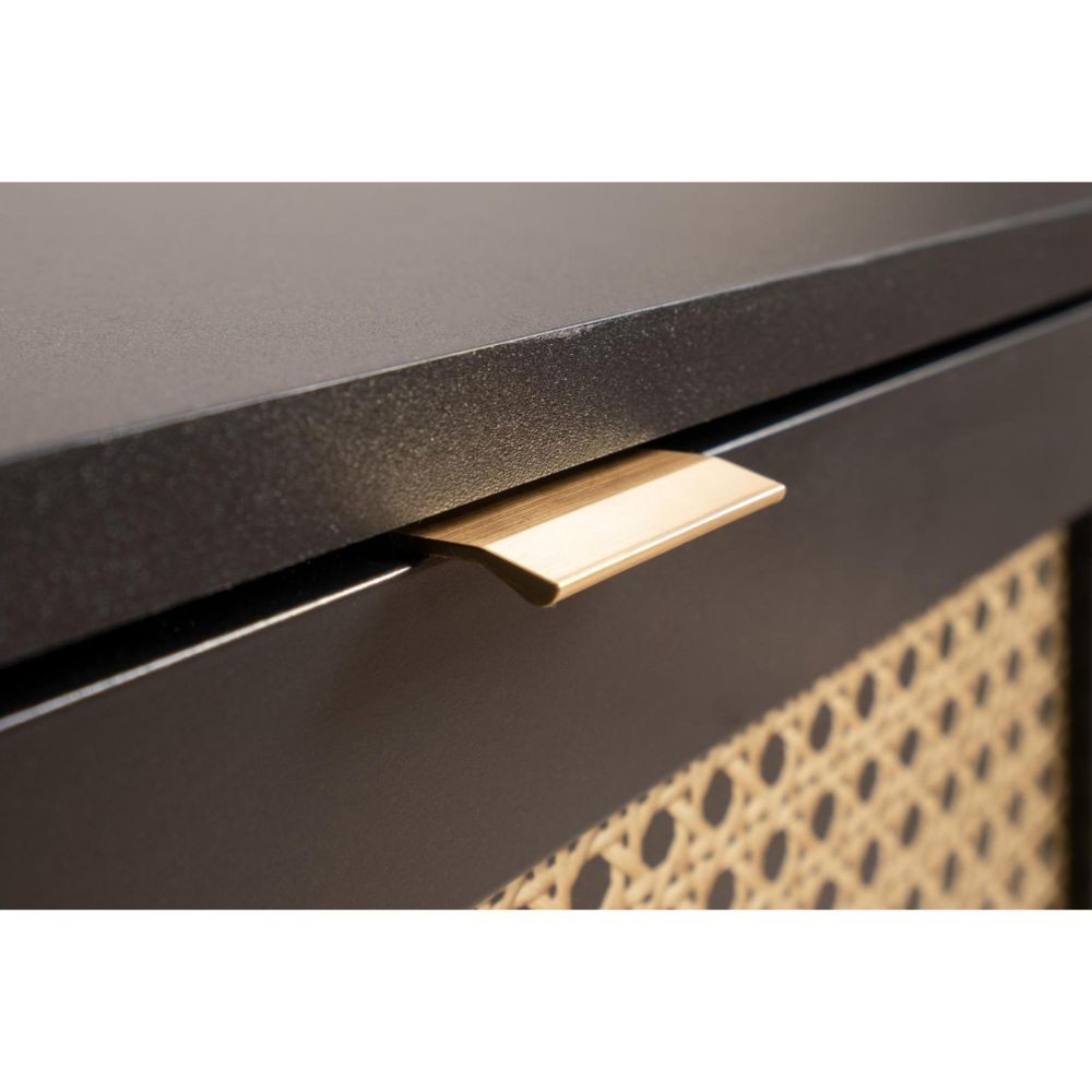 EGO ARREDO Libreria Vienna 20A Nera Con Frontali Effetto Vimini