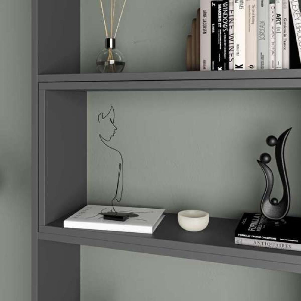 EGO ARREDO Libreria Wish Estensibile Angolare Antracite 200H