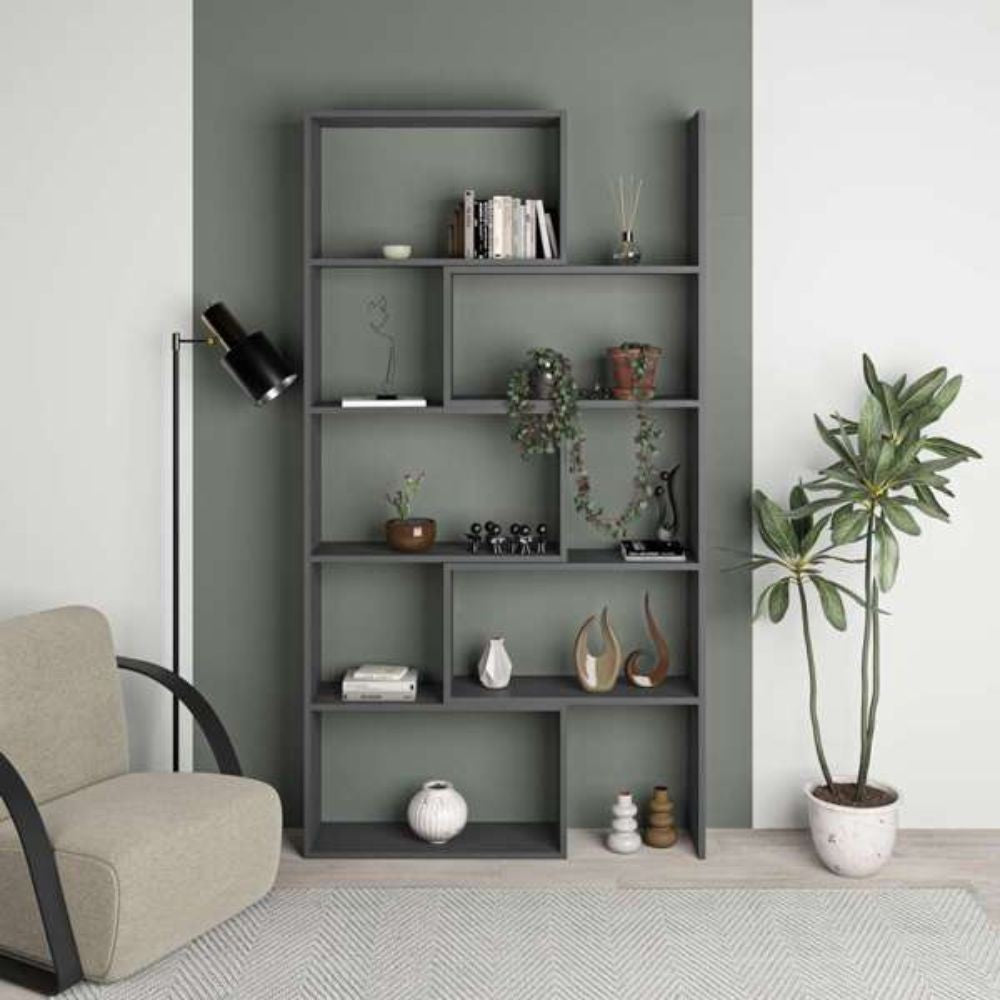 EGO ARREDO Libreria Wish Estensibile Angolare Antracite 200H