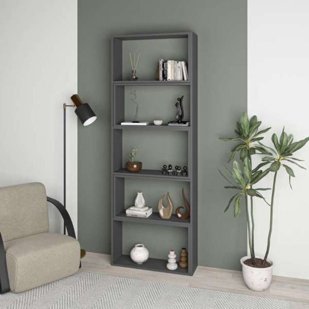 EGO ARREDO Libreria Wish Estensibile Angolare Antracite 200H