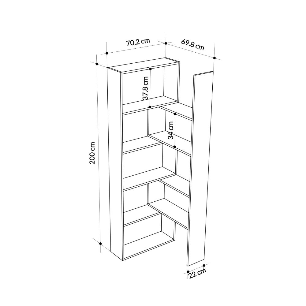 EGO ARREDO Libreria Wish Estensibile Angolare Rovere 200H