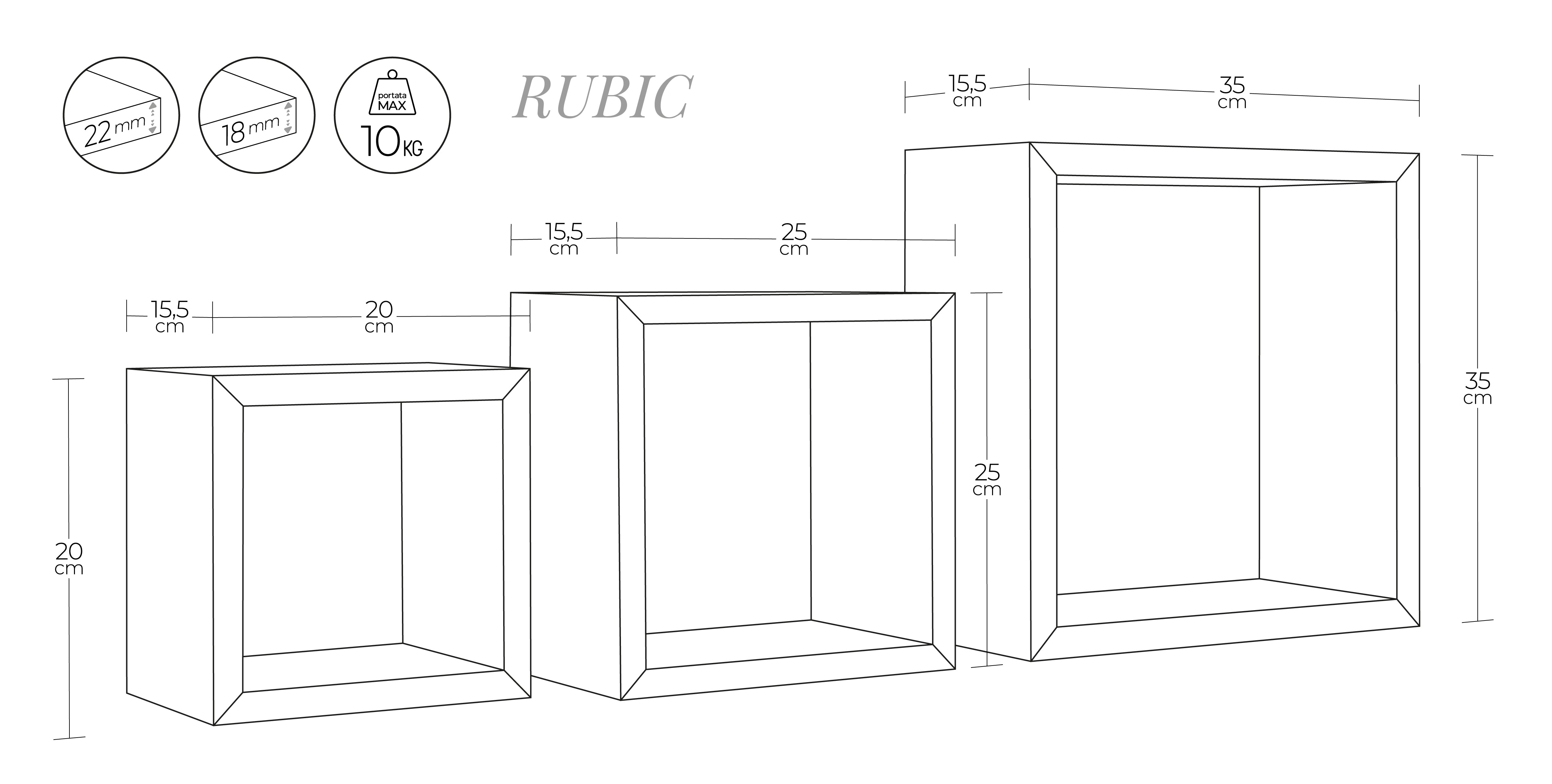 MODULARREDO Mensola da muro Rubic