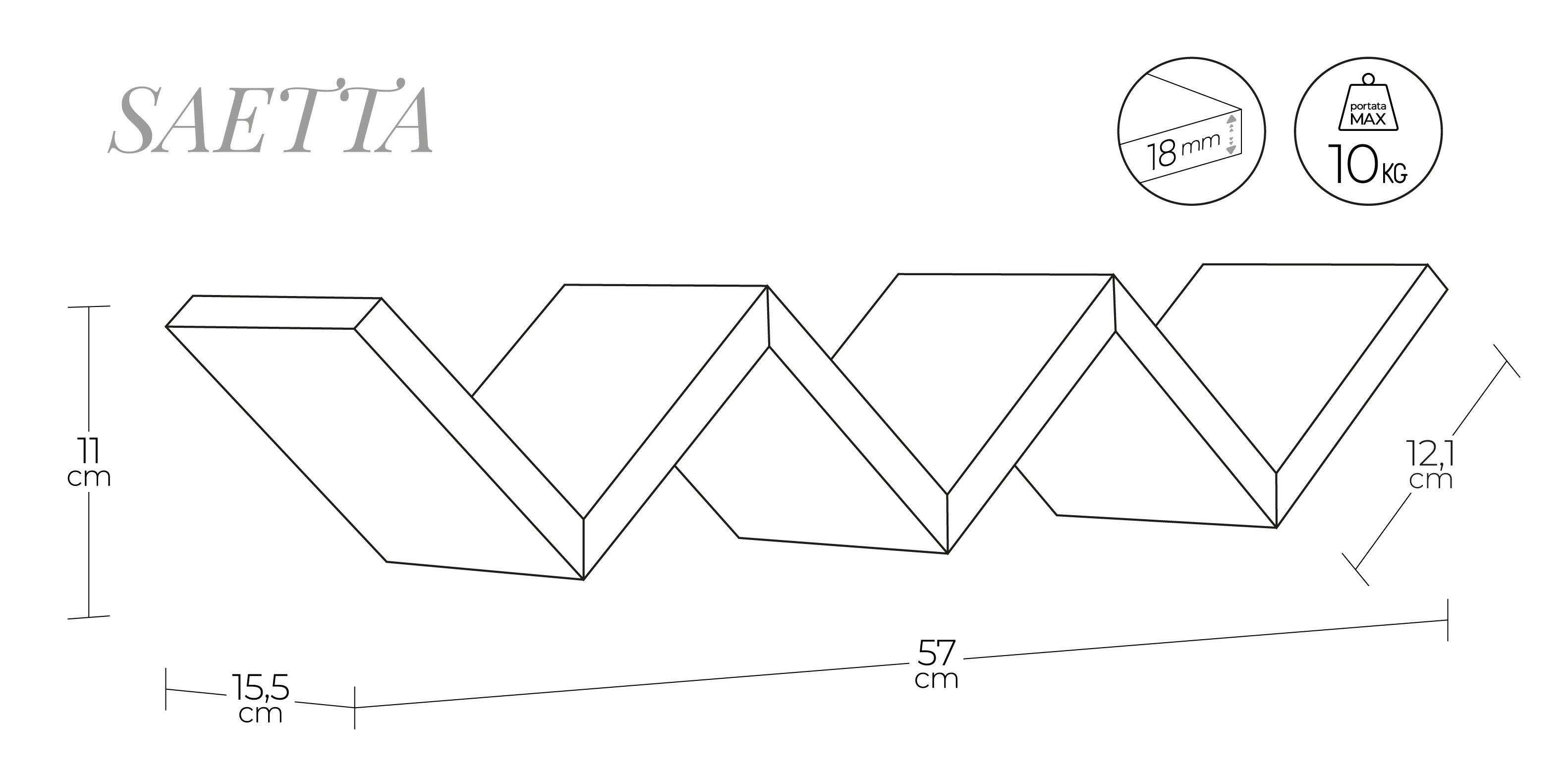 MODULARREDO Mensola da muro Saetta