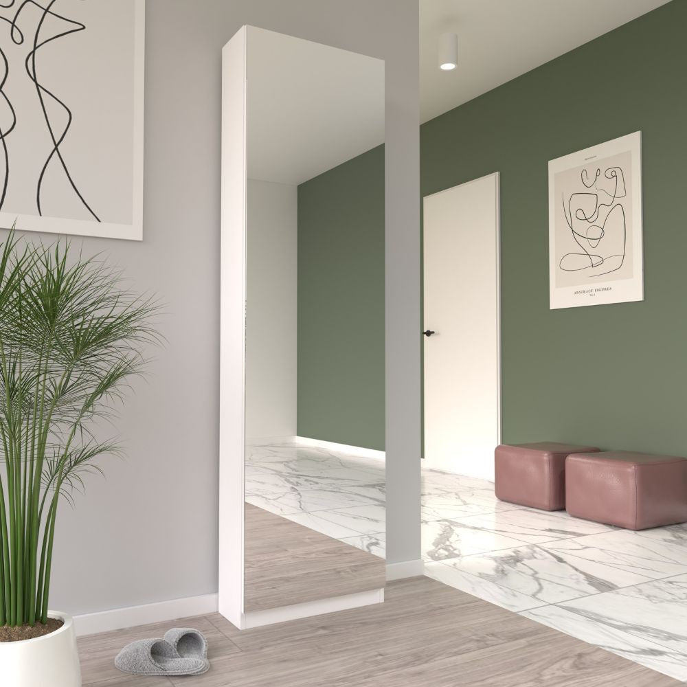 EGO ARREDO Scarpiera Nyx Colore Bianco Con Anta A Specchio Reversibile