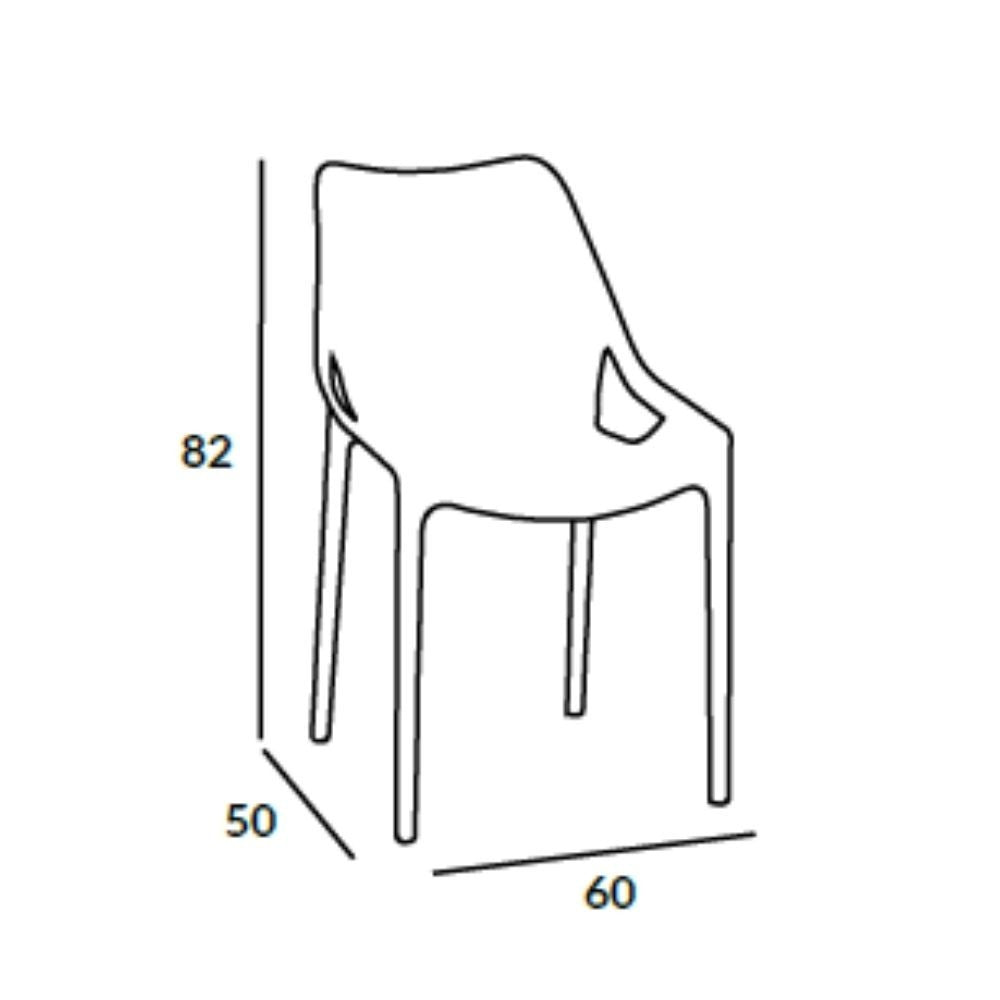 EGO ARREDO Sedia Bilros Polipropilene Grigio Set 4 Pezzi