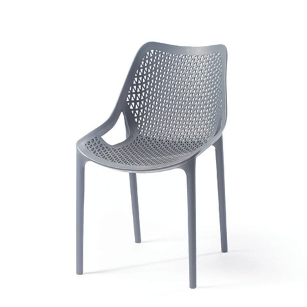 EGO ARREDO Sedia Bilros Polipropilene Grigio Set 4 Pezzi