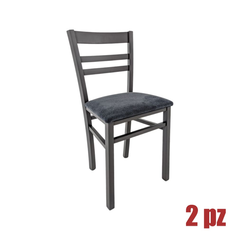 EGO ARREDO Sedia Cromica Grigio Seduta Enjoy Lux 2 pz