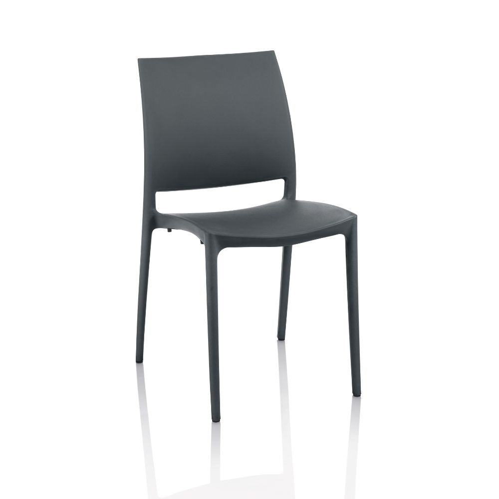 EGO ARREDO Sedia Curtis Polipropilene Antracite Design Ergonomico Set 4 Pezzi