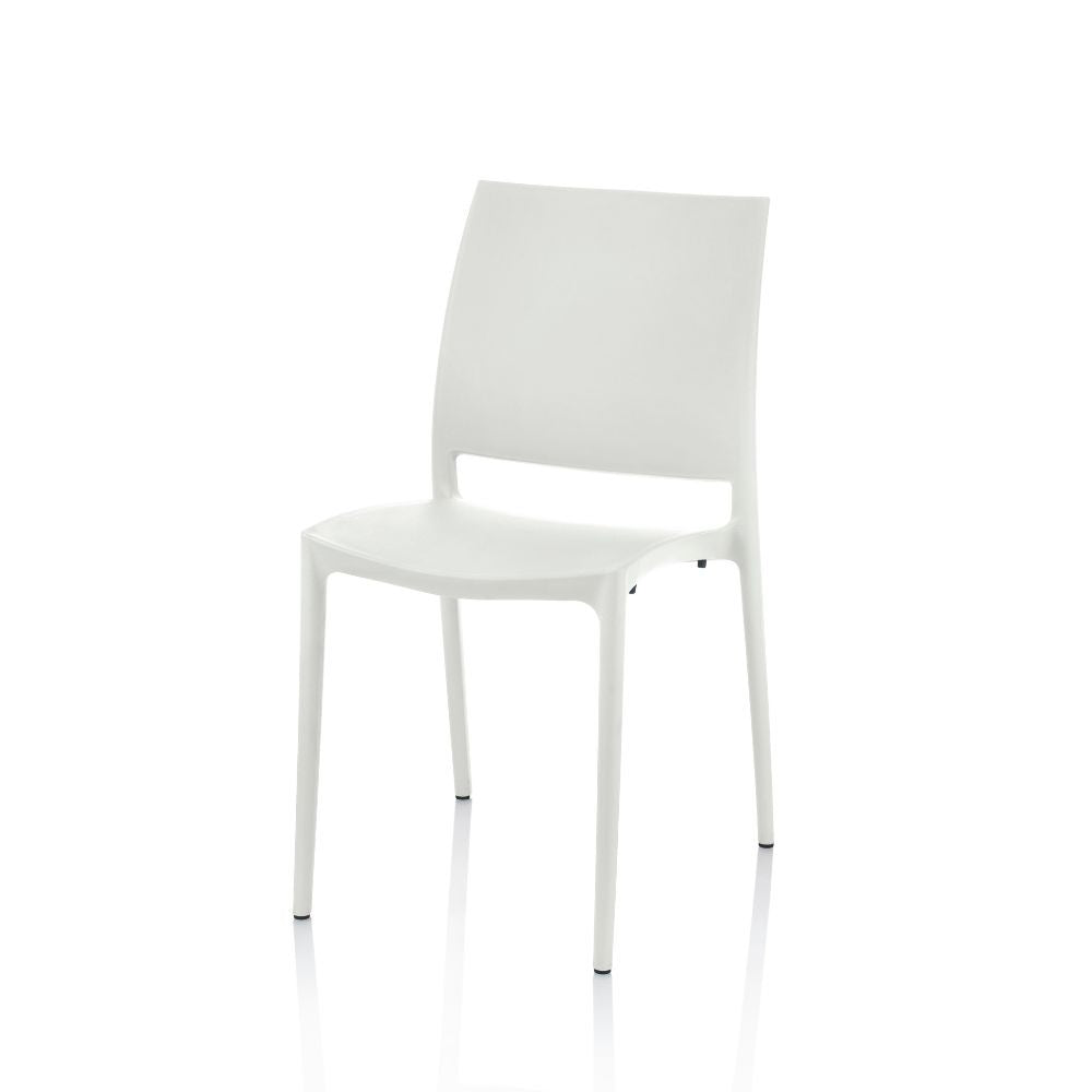 EGO ARREDO Sedia Curtis Polipropilene Bianca Design Ergonomico Set 4 Pezzi