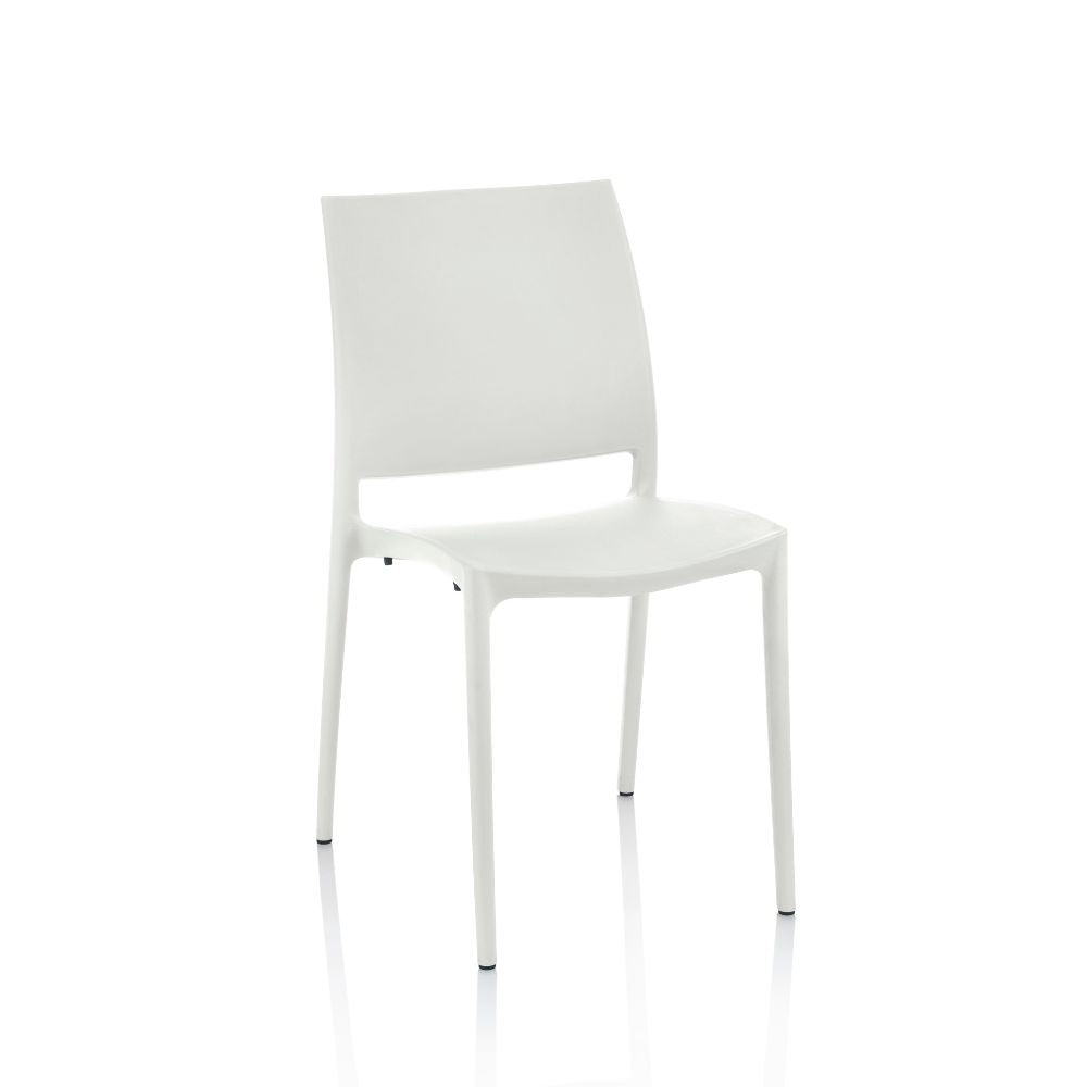 EGO ARREDO Sedia Curtis Polipropilene Bianca Design Ergonomico Set 4 Pezzi