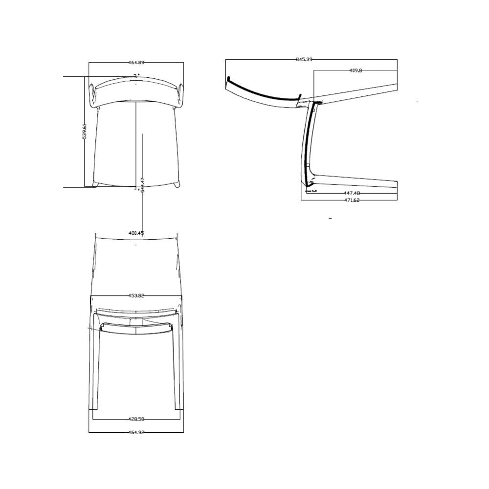 EGO ARREDO Sedia Curtis Polipropilene Bianca Design Ergonomico Set 4 Pezzi