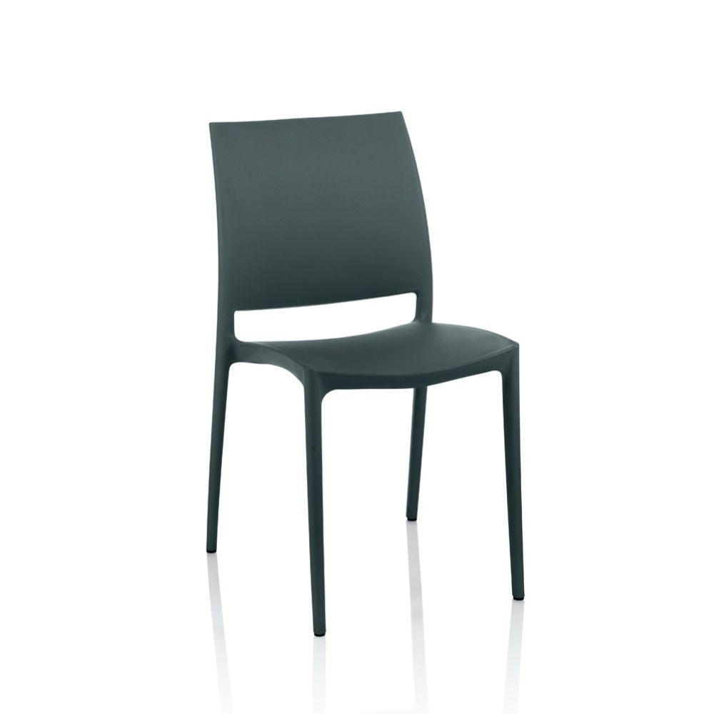 EGO ARREDO Sedia Curtis Polipropilene Grigio Metal Design Ergonomico Set 4 Pezzi