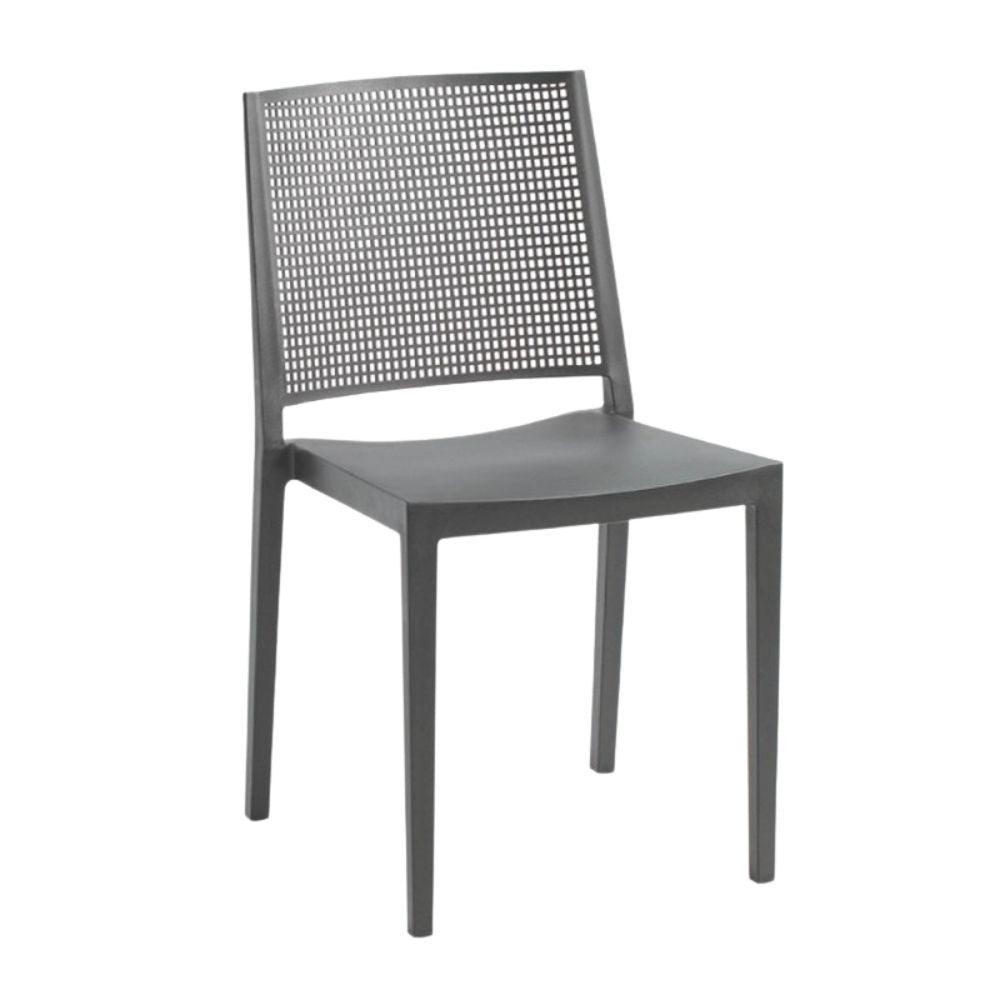 EGO ARREDO Sedia Grid Polipropilene Grigio Set 4 Pezzi