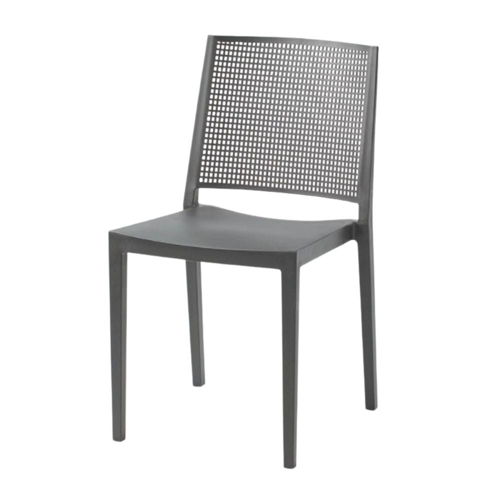 EGO ARREDO Sedia Grid Polipropilene Grigio Set 4 Pezzi