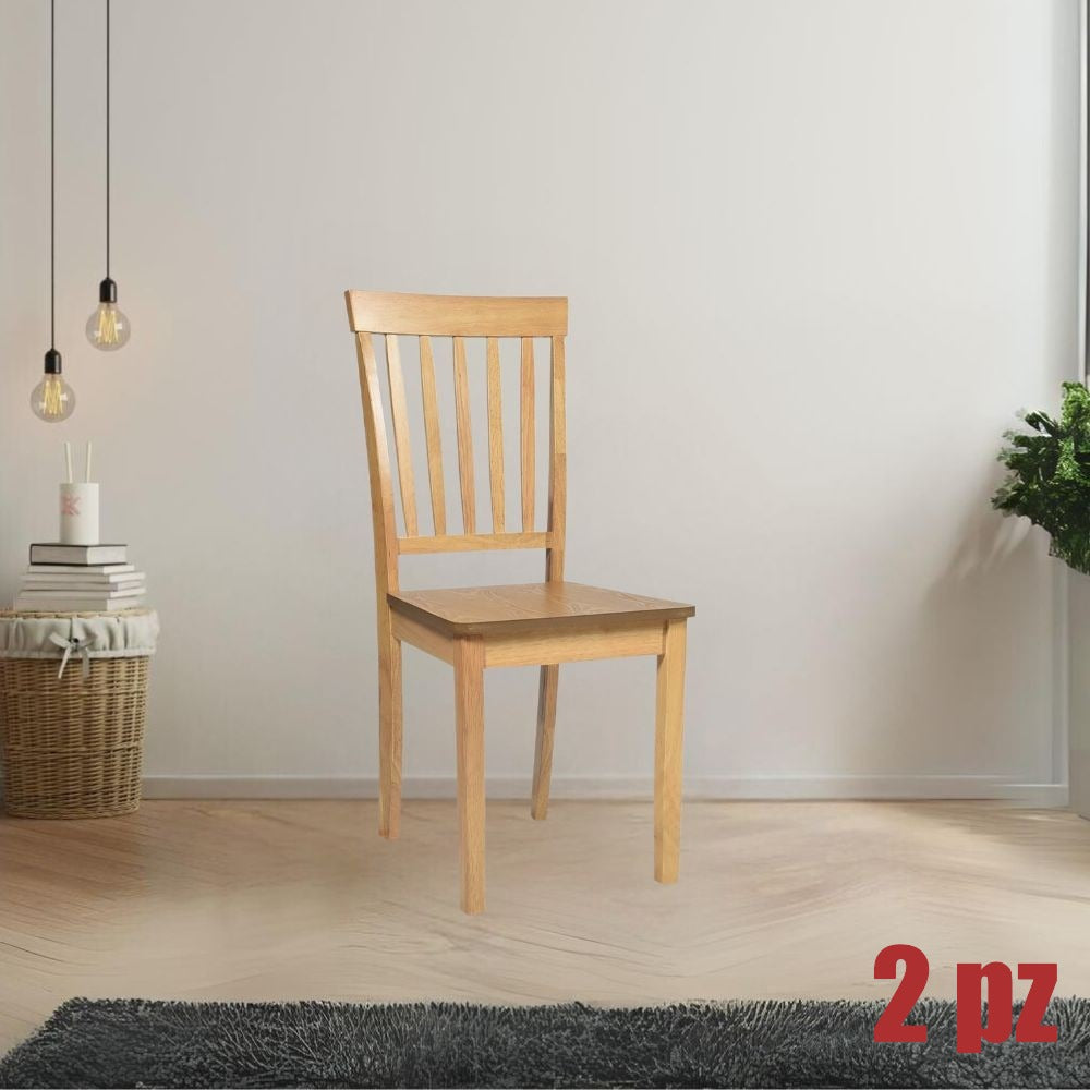 EGO ARREDO Sedia In Legno Dori Colore Rovere H 93x42.5x41.5 Cm. 2 pz